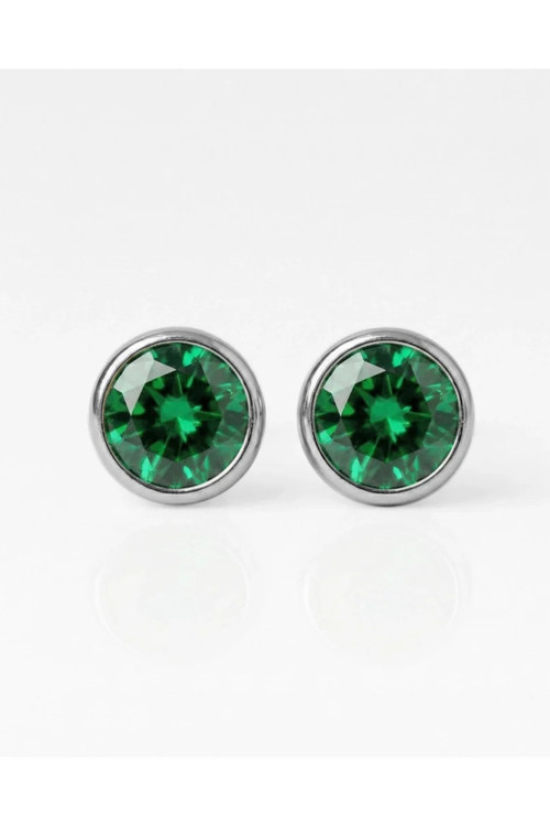 Cerrahi Çelik Birthstone Küpe | 316L Paslanmaz Çelik Steril Taşlı Hipoalerjenik Küpe