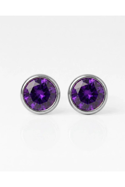 Cerrahi Çelik Birthstone Küpe | 316L Paslanmaz Çelik Steril Taşlı Hipoalerjenik Küpe