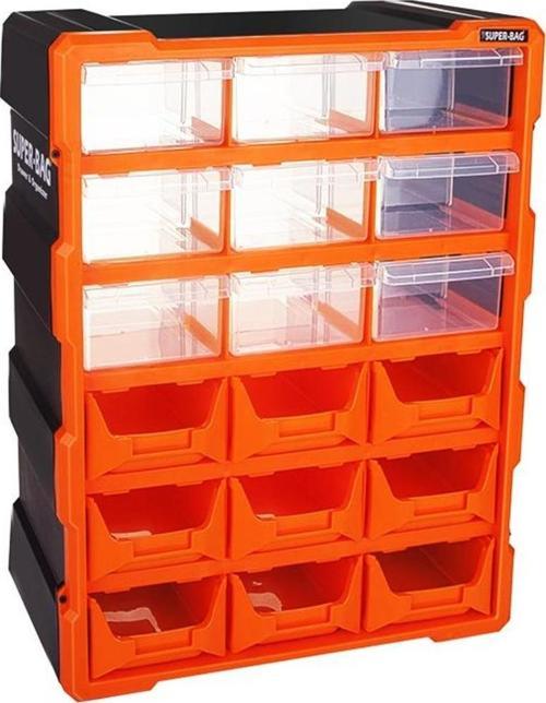 18Lİ 9 KAPALI+9 AÇIK MONOBLOCK AVADANLIK ÇEKMECE SETİ38.1X15.7X47.5CM (2818)