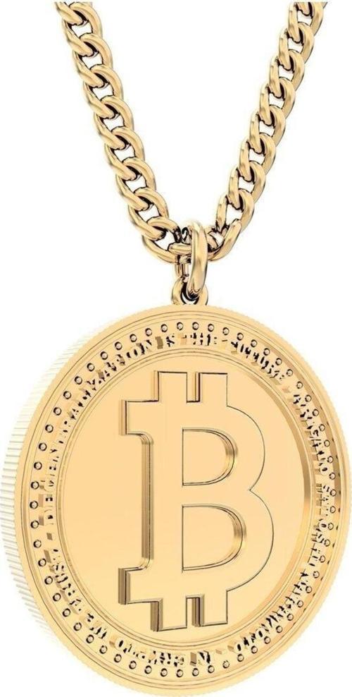 18 Ayar Altın Kaplama Bitcoin Ayarlanabilir Kolye