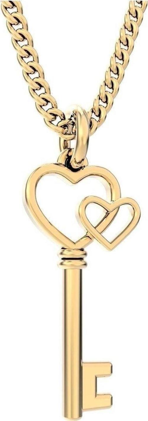 18 Ayar Altın Kaplama Love Key Kolye