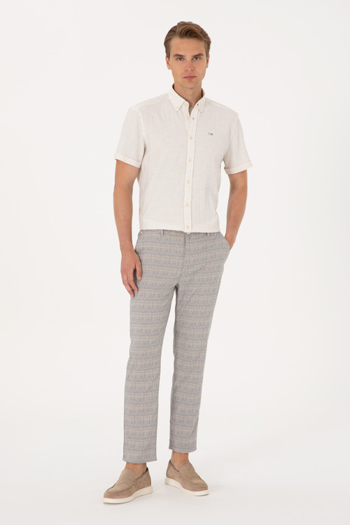 Erkek Carrot Fit Mavi Kanvas Pantolon 50300438-VR036
