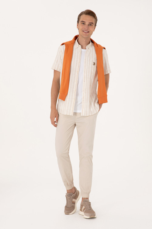 Erkek Jogger Fit Taş Kanvas Pantolon 50300442-VR049