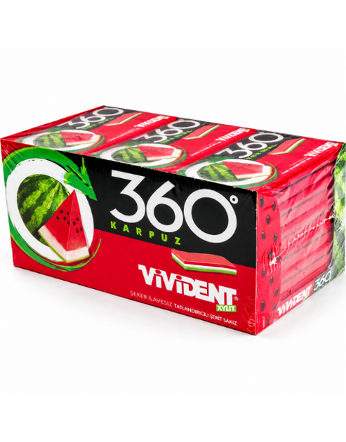 Xylit 360 Karpuz Aromalı Tatlandırıcılı Şerit Sakız 33 GR X 18 Adet