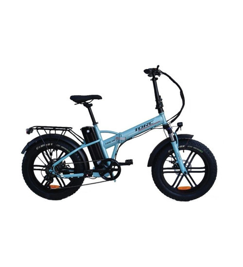 TRC-10 GAZ KOLLU ELEKTRİKLİ KATLANIR BİSİKLET 420H HD 20 JANT 7 VİTES METALİK TURKUAZ SİYAH BEY