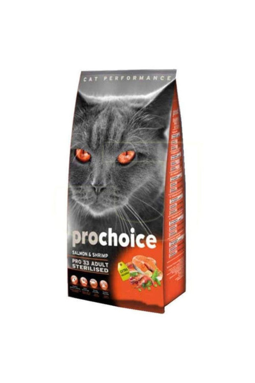 Prochoice Pro 33 Sterilised Somon ve Karidesli 15 kg Yetişkin Kedi Maması