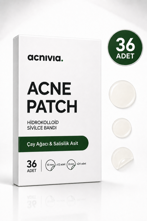 Çay Ağacı & Salisilik Asitli Hidrokolloid 36’lı Akne ve Sivilce Bandı, Şeffaf Acne Patch