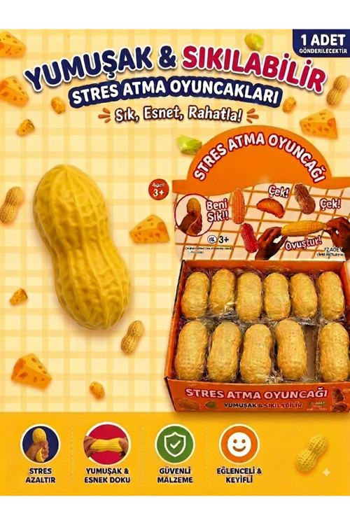 Squishy Fıstık Yeni Seri Kabuklu Fıstık Sukuşi Yavaş Yükselir Stres Oyuncağı 1 Adet Gönderilecektir