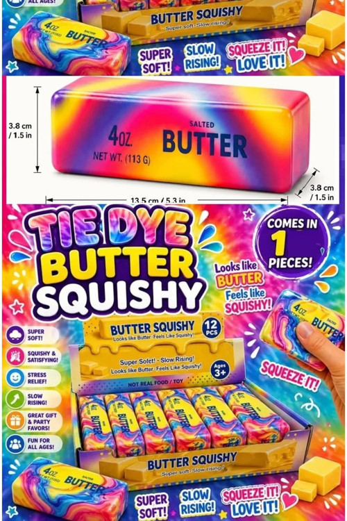 Squishy Butter Rengarenk Gökkuşağı Renkleri Sukuşi 1 Adet Karışık Renk Gönderilecektir