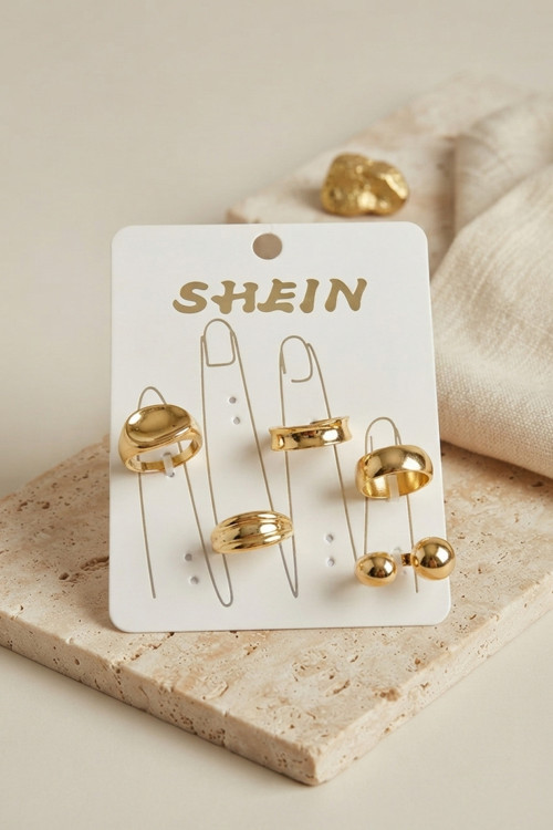 Gold Renk Pirinç Bohem Yüzük Kombini BYK4268 TJ-BYK4268