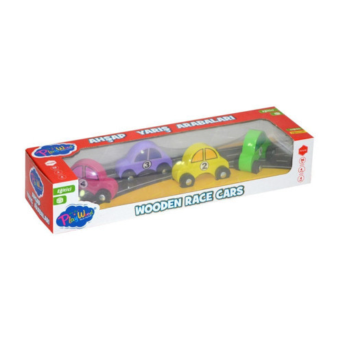 380-ONY Onyıl, Playwood Ahşap Yarış Arabası 4'lü