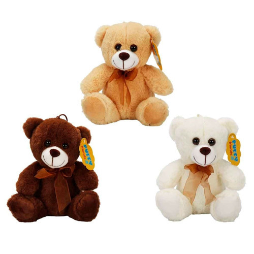 0998 Sun-jhn-pff-sk Peluş Ayı Oturan Kurdeleli 21CM 2R