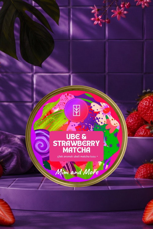 Ube Strawberry Matcha - Çilekli Superfood Ube Matcha Tozu 25 g