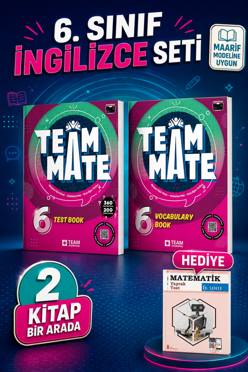 6.Sınıf Team Mate Vocabulary Book + Test Book Set (Metematik Yaprak Test hediyeli)