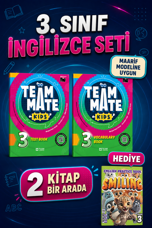 3.Sınıf Team Mate + Vocabulary Book + Test Book Set (Smılıng Practice hediyeli)