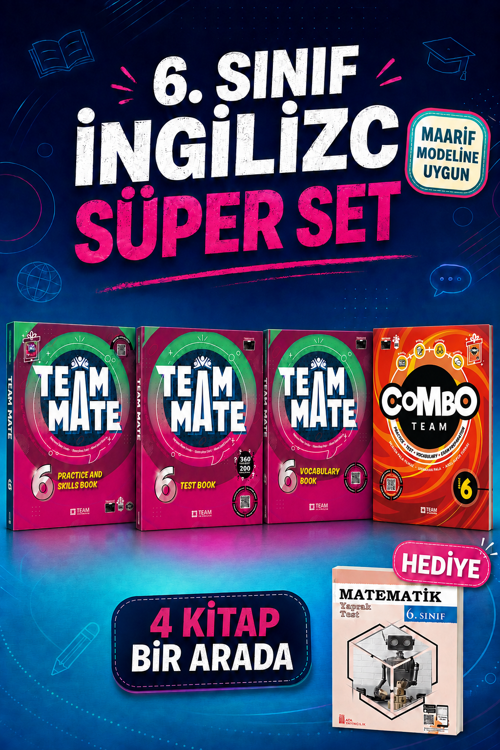 6.Sınıf Team Mate Practice Book + Vocabulary Book + Test Book+ Combo Set (Metematik Yaprak Test hediyeli)