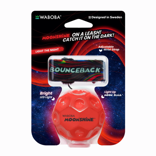 LED Bounceback Moonshine Işıklı Geri Dönen ve Yüksek Zıplayan Top Bilek İpli Moon Ball