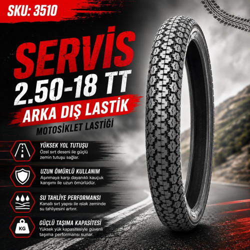 2.50-18 TT (İÇ LASTİK GEREKTİRİR) LONG LİFE ARKA DIŞ MOTOSİKLET LASTİĞİ