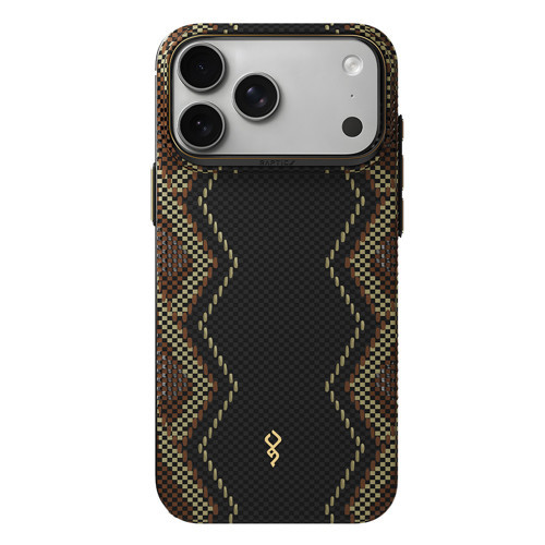 İphone 18 Pro Max Kılıf M-Safe Şarj Özellikli Aramid Skin Scepter Serisi Karbon Kapak Siyah