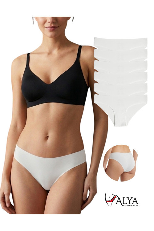 Basic Lazer Kesim Kadın Bikini Külot Dikişsiz Kadın Slip - Ultra Esnek ve Rahat 6'lı Paket #izbırakmaz