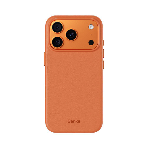 İphone 18 Pro Max Kılıf M-Safe Özellikli Çizilmeye Dayanıklı Vitapro Serisi Pu Deri Turuncu