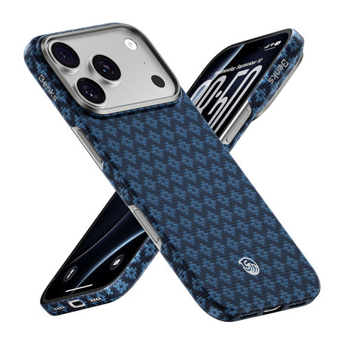 İphone 18 Pro Kılıf M-Safeli Armorair Armorgrid Yüksek Çerçeveli C1 Kevlar Karbon Lacivert