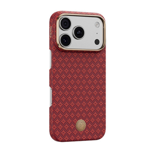 İphone 18 Pro Kılıf M-Safeli Armorair Armorgrid Yüksek Çerçeveli C1 Kevlar Karbon Kırmızı