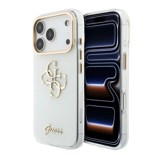iphone 18 Pro Max Kılıf Lisanslı Yazı Ve 4G Büyük Metal Logolu Silikon Kapak Beyaz