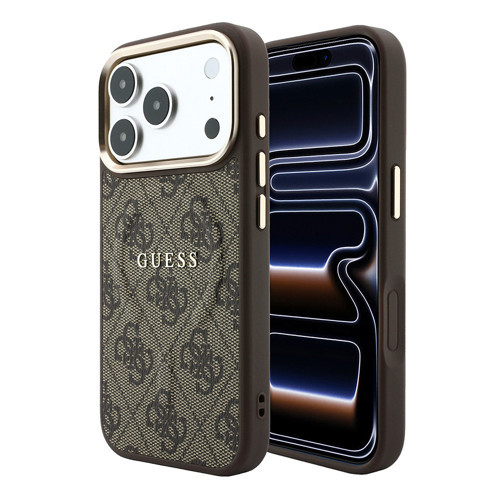 İphone 18 Pro Max Kılıf Lisanslı M-Safe Uyumlu C-Magnet 4G Desenli Yazı Logolu Kapak Kahveren