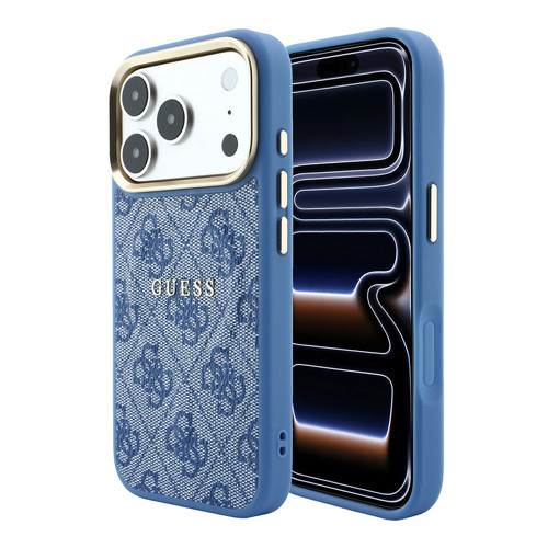İphone 18 Pro Max Kılıf Lisanslı M-Safe Uyumlu C-Magnet 4G Desenli Yazı Logolu Kapak Mavi