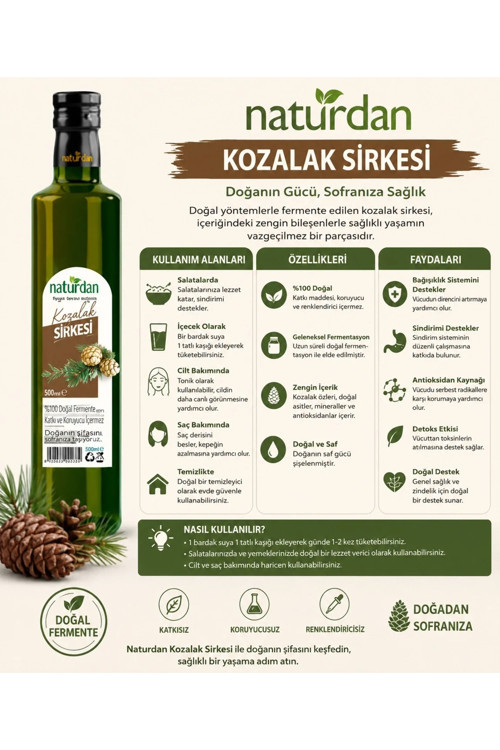 Saf(1.Kalite) Kozalak 500 ml -Uzun Fermente