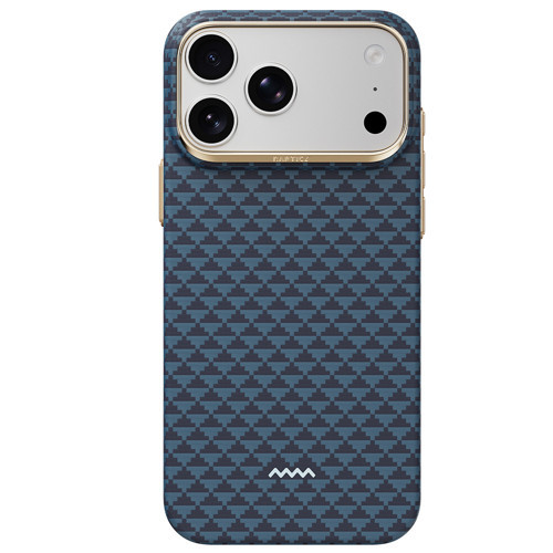İphone 18 Pro Kılıf M-Safe Şarj Özellikli Aramid Skin Origin Serisi Karbon Kapak Lacivert