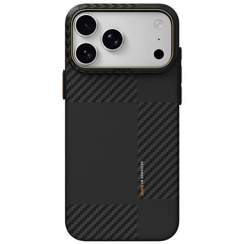 İphone 18 Pro Kılıf M-Safeli 600D Metal Kamera Çerçeveli Aramid Karbon Fiber Geotik Kap Siyah