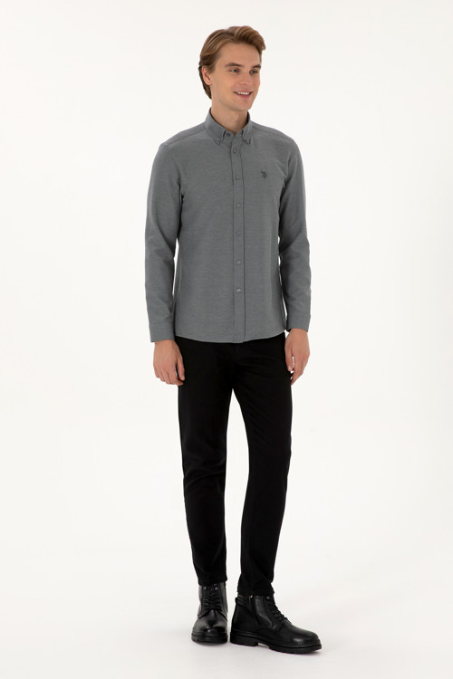 Erkek Slim Fit Siyah Kanvas / Chino Pantolon 50310340-VR046
