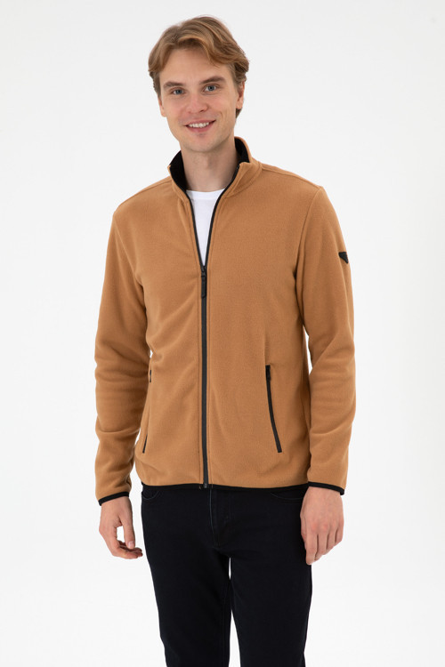 Erkek Regular Fit Camel Polar Örme Hırka 50313779-VR233
