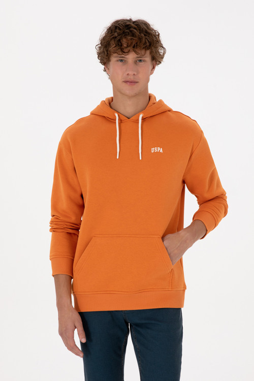 Erkek Oversize Fit Kapüşonlu Şardonlu Bakır Basic Sweatshirt 50313782-VR182
