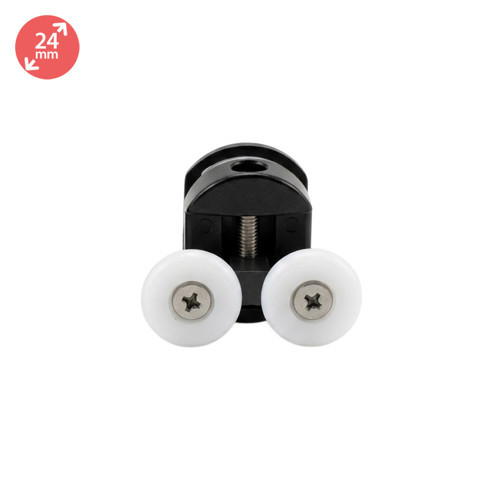 Duşakabin Tekerleği Metal Gövdeli Üst Siyah Teker Çapı 24 mm