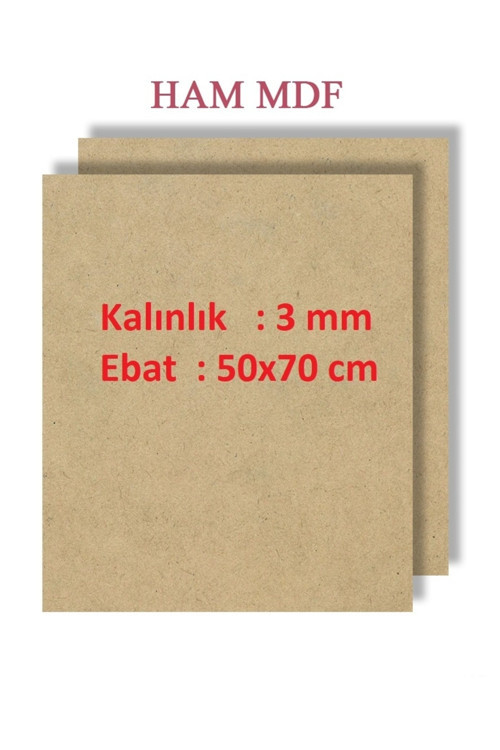 - 5 Adet Duralit Ham Mdf 3 Mm Kalınlık , 50x70 Cm ( Resim Kağıdı Ölçüsü )
