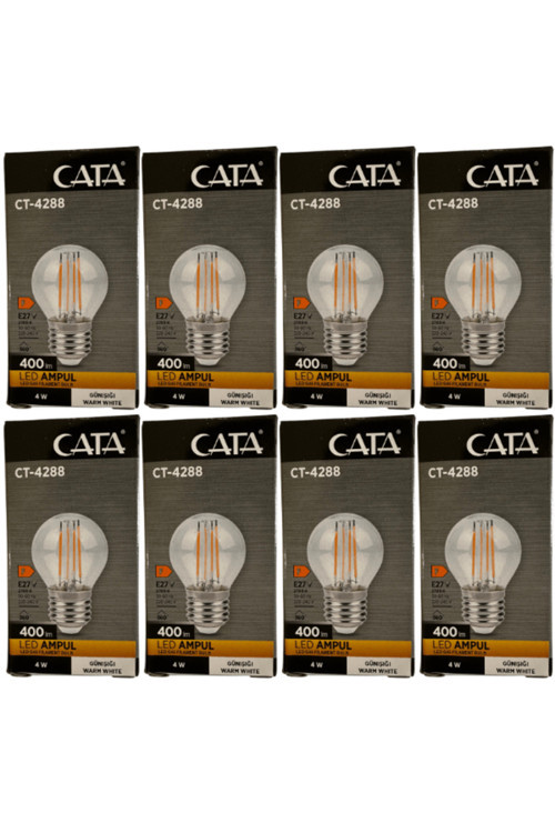 Ct-4288 4W 2700K (Günışığı) E27 Duylu Led G45 Filament Ampul (8 Adet)