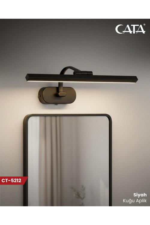 Ct-5212 Yeni Seri 7 Watt Duvar Aplik Ayna Üstü Aplik Siyah/Eskitme Kasa Beyaz/Günışığı Seçenekli