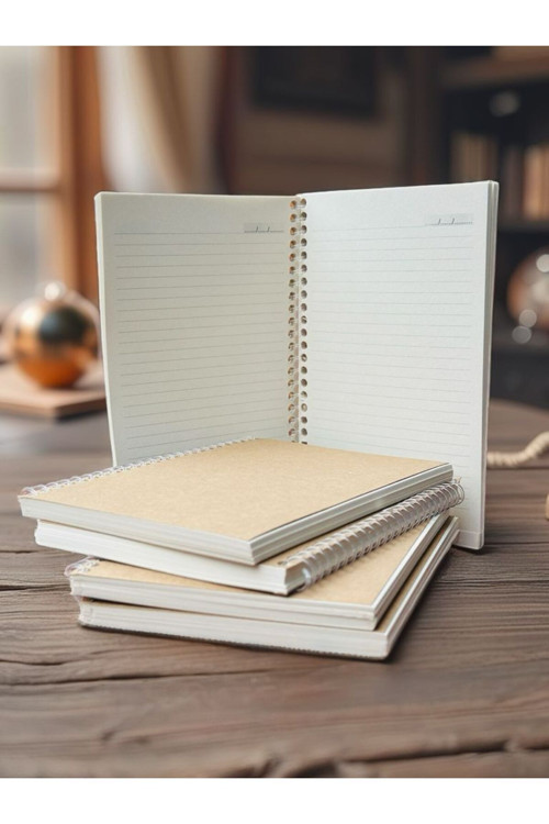 A5 Çizgili Kraft Defter | Vintage | Geri Dönüşüm Kağıt | 70 Yaprak (140 Sayfa)