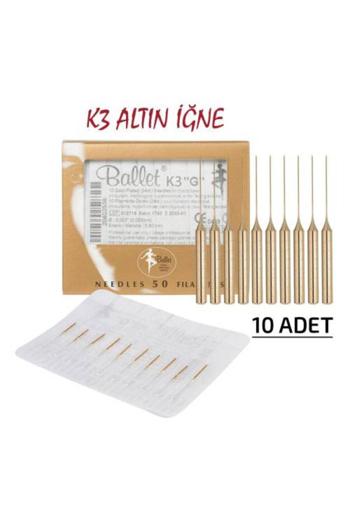İğne 10 Adet K3 Altın Epilasyon İğnesi K3 Gold İğne