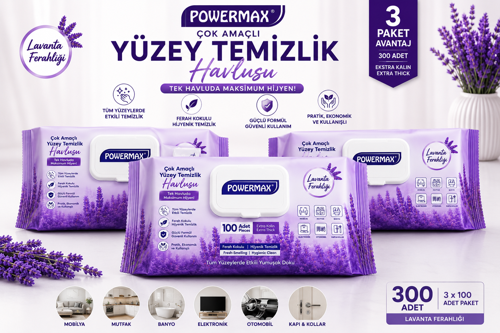 Çok Amaçlı Yüzey Temizlik Havlusu – 3’lü Paket