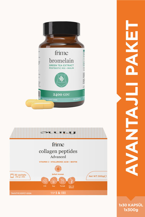 Günlük Güzellik ve Form Rutini | Hidrolize Kolajen, C Vitamini, Hyaluronik Asit, Biotin ve CoQ10 + Bromelain, İnulin, Ye