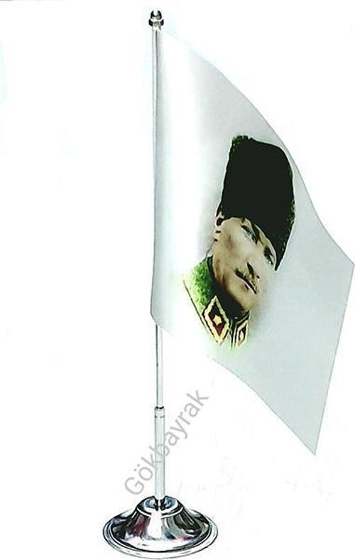 Atatürk Kalpaklı Masa Bayrağı