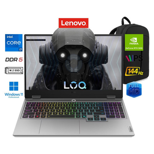 loq Intel Core I7 13650HX 32GB 512GB SSD RTX5050 W11 Pro 15.6" 83JE00JPTR Taşınabilir Bilgisayar Prestij Çanta