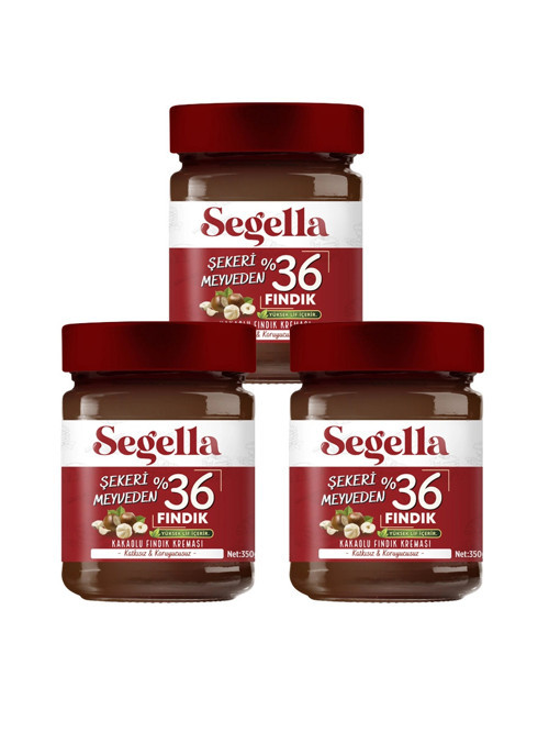 Şekeri Meyveden %36 Kakaolu Fındık Kreması 350gr x 3 Adet