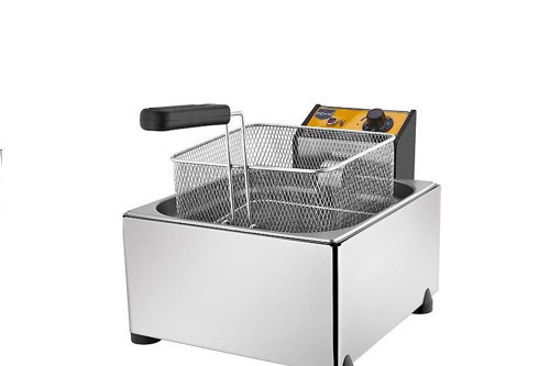 R101 8 Litre Kapaklı Elektrikli Fritöz Paslanmaz Sanayi Tipi Fritöz Makinesi & Patates Kızartması Makinesi & Endüstriyel Büfe Tipi