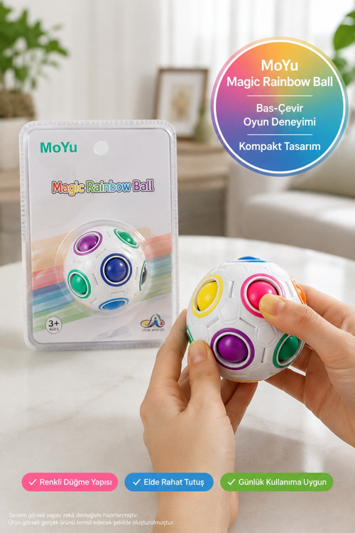 Zeka Topu Magic Ball 19 Toplu Gökkuşağı Renk Eşleştirme Bulmaca Beceri Oyunu