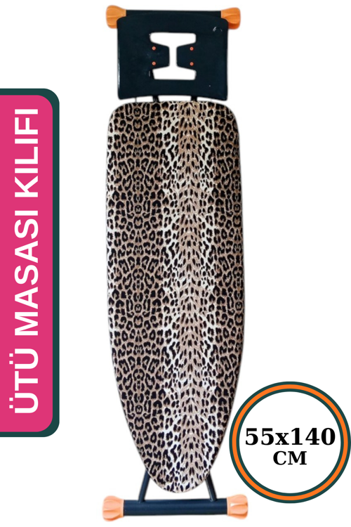 Keçeli Ütü Masası Kılıfı 55x140 cm Büzdürmeli İpli Stoperli LEOPAR